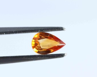 7x5 Natural Orange Sapphire Loose Gemstone Pear 0.52ct