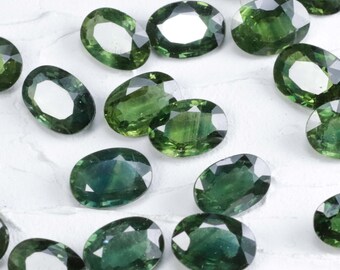 7x5mm, Calibrated Natural Green Sapphire, Loose Gemstone, Loose Sapphire, Calibrated Sapphire, green Sapphire, Oval