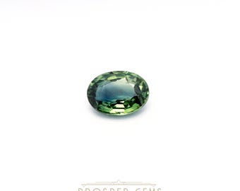 0.9ct, Natural Bi Color Sapphire Gemstone, 7x5mm Oval - September Birthstone, Parti Sapphire