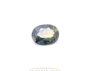 1.45 CT, Natural Parti Sapphire, Loose Gemstone, Oval 8x6mm - September Birthstone, Bi-Color Sapphire, Loose Sapphire, Tri-Color Sapphire