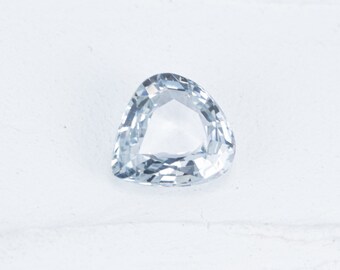 1.22cts, Natural White Sapphire Gemstone, 7x6mm - September Birthstone