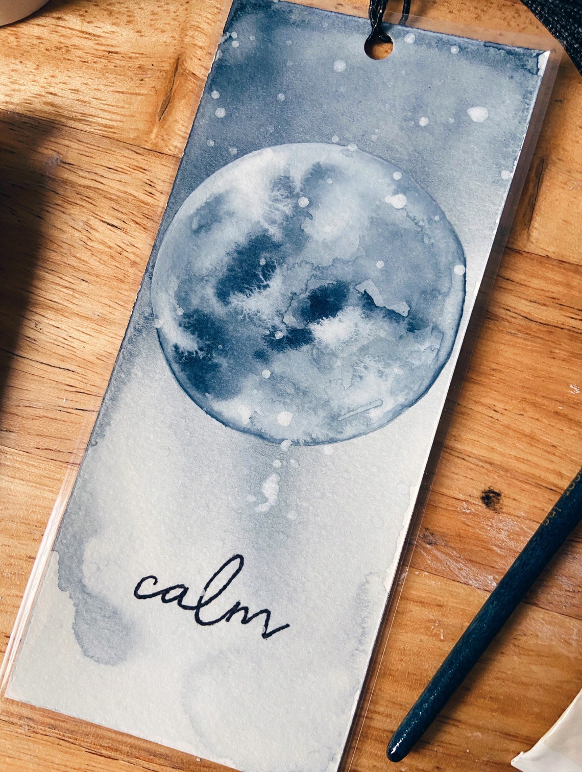 Handmade bookmark moon bookmark moon lover hand painted Etsy.de