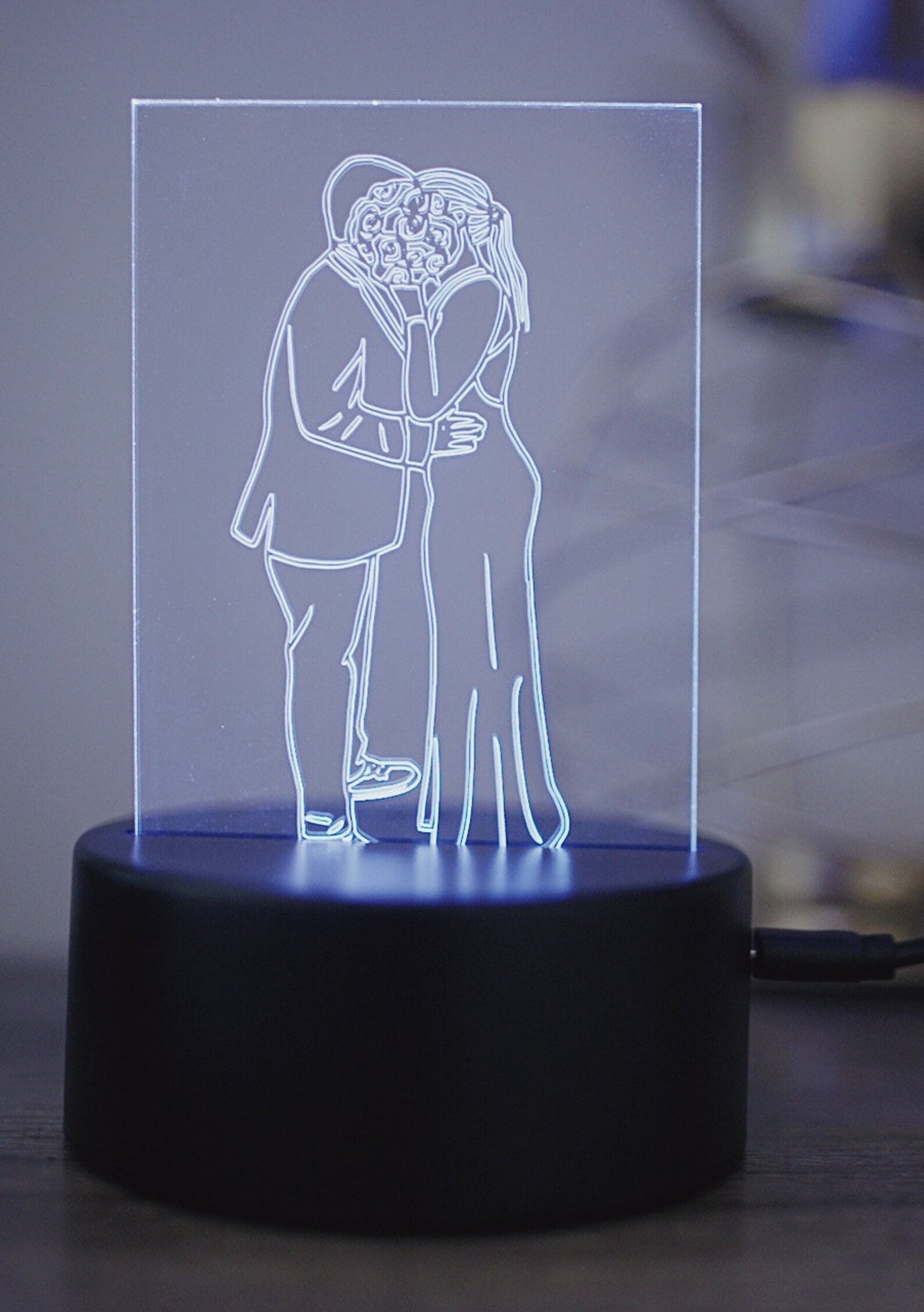 Custom Engraved 3D Photo Lamp Acrylic Light Display Custom Etsy