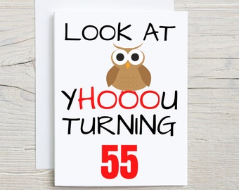 55th Birthday Card, funny 55th birthday card, 55th birthday gift idea, happy 55th birthday, happy birthday card, turning 55, for 55 year old