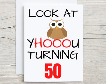 50th Birthday Card, funny 50th birthday card, 50th birthday gift idea, happy 50th birthday, happy birthday card, turning 50, for 50 year old