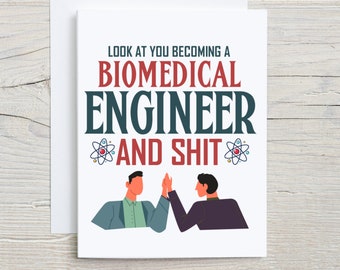 Biomedische ingenieur, ingenieurskaart, biomedisch, graduatiegift, graduatiekaart, ingenieur graduatie, ingenieurgift, grappig ingenieursgift