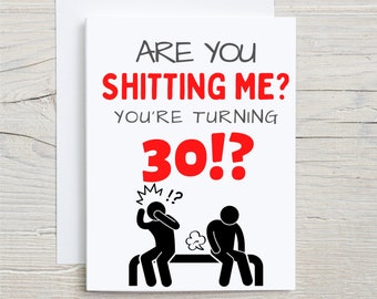 Funny 30th Birthday Card, happy 30th birthday card, 30th birthday gift idea, happy 30th birthday, happy birthday card, turning 30, dirty 30s