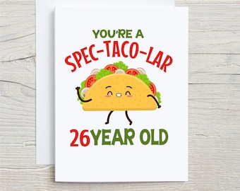 Spectacolar 26 Year Old, Funny 26th Birthday Card, 26th Bday Card, 26 Year Old Birthday Card, 26th Birthday Gift, Bday Card For 26 Year Old