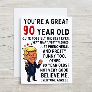 90ste verjaardagskaart, 90ste verjaardagsgift, 90ste verjaardag, verjaardagskaart, met de hand gemaakte kaart, groetkaart, grappige verjaardagskaart, gelukkig verjaardagsgift