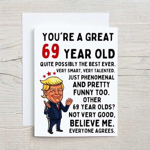 69th birthday card, 69th birthday gift, 69th birthday, birthday card, handmade card, greeting card, funny birthday card, happy birthday gift