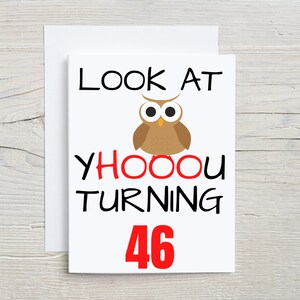 46th Birthday Card, funny 46th birthday card, 46th birthday gift idea, happy 46th birthday, happy birthday card, turning 46, for 46 year old