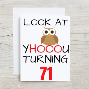71st Birthday Card, funny 71st birthday card, 71st birthday gift idea, happy 71st birthday, happy birthday card, turning 71, for 71 year old