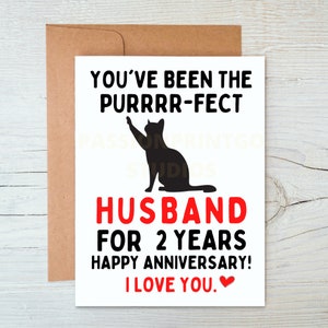 Divertido 2o aniversario tarjeta para el marido, 2 años casado, tarjeta para el marido, 2 aniversario, tarjeta para él, tarjeta de felicitación doblada, idea de regalo