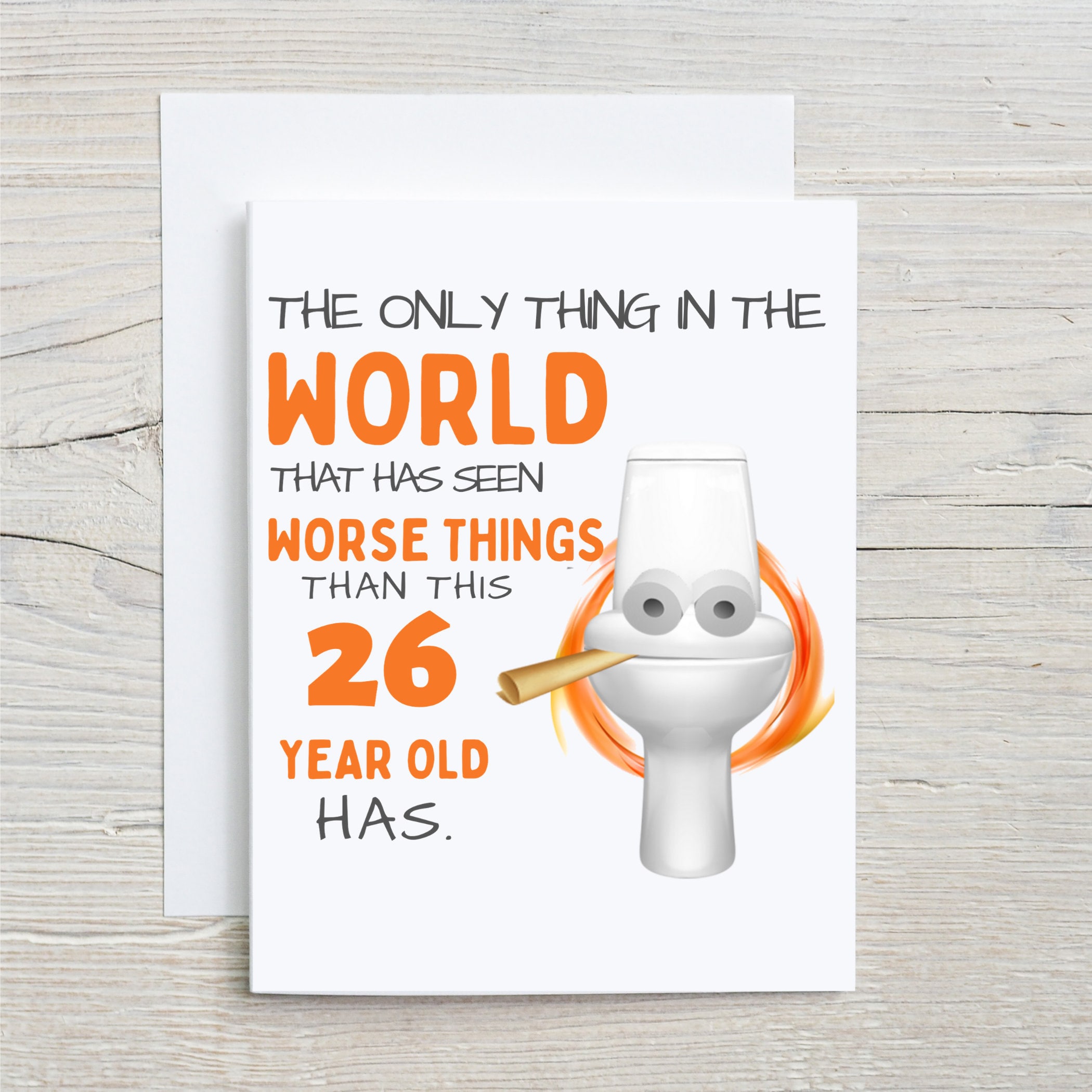 26th Birthday Card, Funny 26th Birthday Card, 26th Birthday Gift Idea