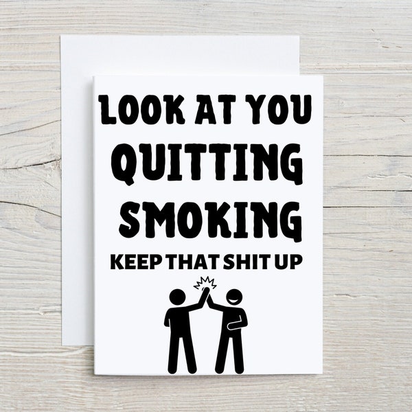 Personalized Funny Quit smoking card, quit smoking gift idea, Custom stop smoking card, quit smoking motivation, quitting smoking, congrats