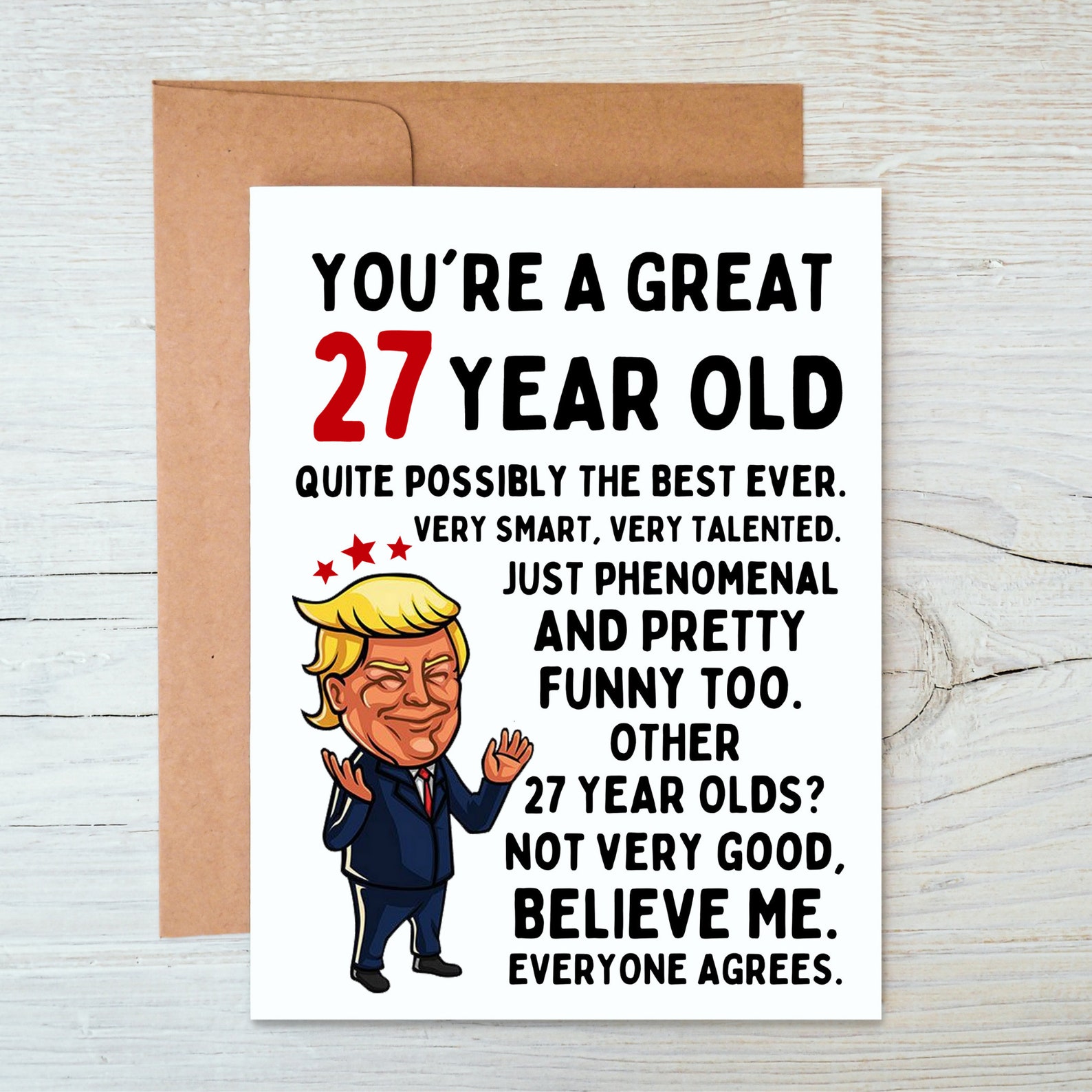Funny 27th Birthday Card for Him or for Her Turning 27 | Etsy UK