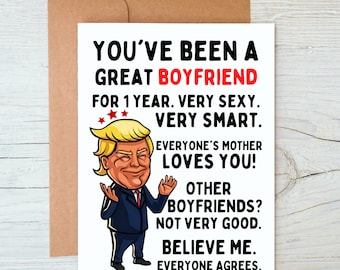 1 year Anniversary Card, funny anniversary, boyfriend card, valentines day card, I love you card, anniversary gift, for men, for boyfriend