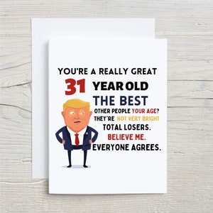 Funny 31st Birthday Card, Election 31st bday card, 31st  birthday gift idea, 31st  birthday, birthday card, turning  31, for 31 year old