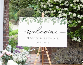 Wedding Welcome Sign, Custom Wedding Signs, Welcome to Our Wedding Sign, Wedding Decor, Personalized Welcome Wedding Sign D8