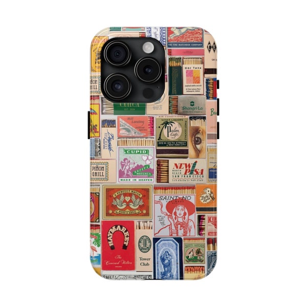 Matchbox Collage Phone Case, Art, Trendy, Retro - Tough and Slim Cases