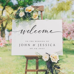 Wedding Welcome Sign, Wedding Signs, Welcome to Our Wedding Sign, Wedding Decor, Custom Welcome Wedding Sign Personalizable