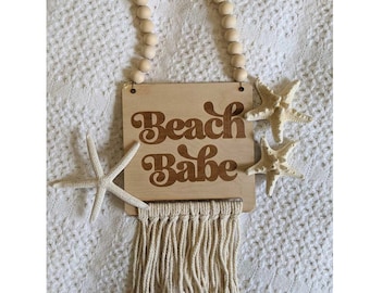 Beach Babe Boho Nursery Sign | Beach Nursery Decor | Coastal Nursery Decor | Boho Nursery Wall Sign | Baby Girl Wall hanging