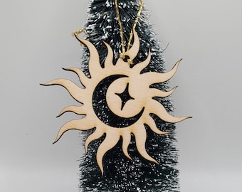 Sonne Mond und Stern Ornament | Astronomie Ornament | Sonnenornament | Boho Ornament | Ornament für Astrologie Liebhaber
