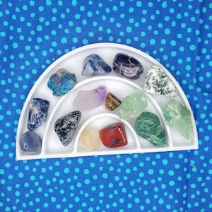 Rainbow Healing Crystal Display Tray | Pride Tray | Jewelry Holder | Essential Oil Display Tray | Gem and Rock Display Tray | 3D Printed
