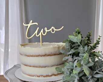 Two Birthday Cake Topper | Second Birthday Cake Topper | Whimsical Two Cake Pick | Dainty Cake Pick | Number Cake Pick | Two Cake Pick