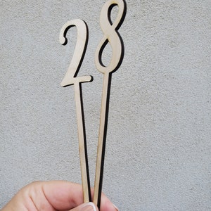 Number Cake Toppers Personalized Number Cake Decorations Wood Cake Topper Custom Age Cake Topper image 6