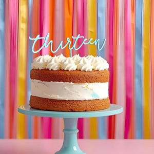 Thirteen Cake Topper | Number Cake Topper | Gold Cake Topper | Custom Cake Decorations | Boho Cake Topper | Custom Cake Topper | Teenage image 1
