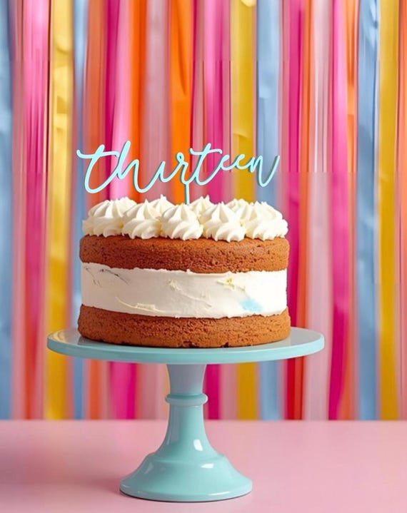 Thirteen Cake Topper | Number Cake Topper | Gold Cake Topper | Custom Cake Decorations | Boho Cake Topper | Custom Cake Topper | Teenage