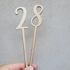 Number Cake Toppers Personalized Number Cake Decorations Wood Cake Topper Custom Age Cake Topper image 7