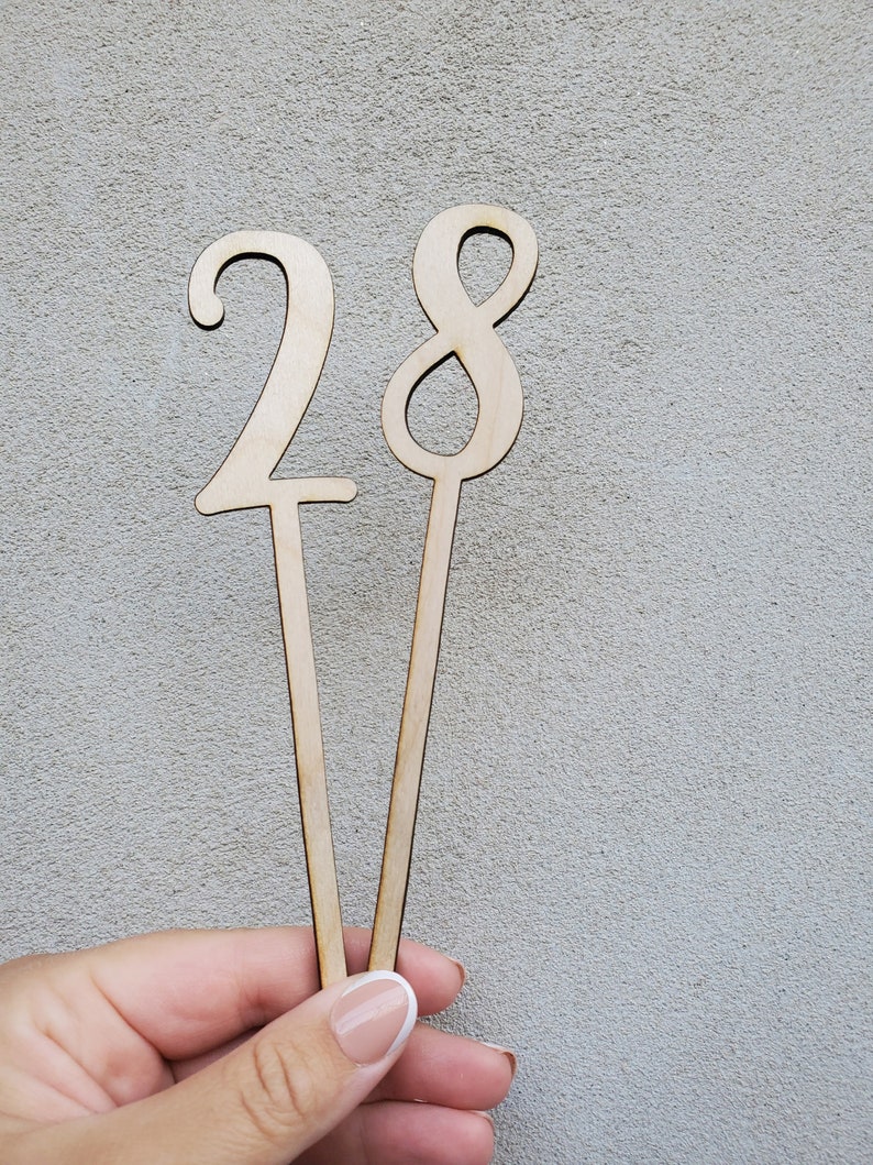 Number Cake Toppers Personalized Number Cake Decorations Wood Cake Topper Custom Age Cake Topper image 7