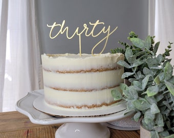 Thirty Cake Topper | 30 Cake Topper | Age Cake  Topper | Thirtieth Birthday Cake Decoration | Gold Cake Topper | Boho Birthday Decor