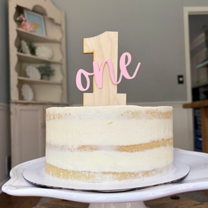 One Cake Topper | Acrylic Cake Topper | Wood One Cake Topper | Smash Cake Topper | First Birthday Cake Topper | Cake Topper for One Year Old