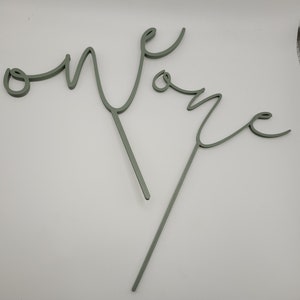First Birthday Green Cake Topper | Neutral Green One Cake Topper ...