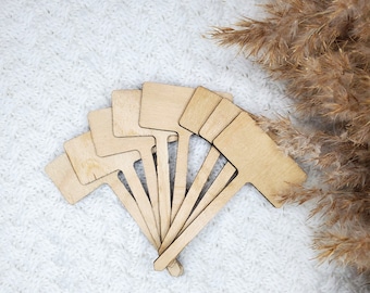 Blanko Pflanzenmarkierer 8er Set | Holz Garten Pflanzen picks | DIY Gartenmarkierer | Gartenschilder | Pflanzenstecker | Pflanzenname Pfähle