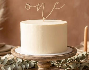 First Birthday One Cake Topper | Smash Cake Topper | Whimsical Cake Topper | Dainty Gold Cake Topper| neutral minimalist Cake Topper