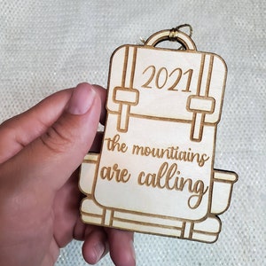 Hiking Ornament The Mountains are Calling Ornament 2021 Camping Ornament Outdoor Hiking Gifts Camping Ornament Hiking Couple image 2