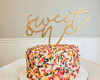 Sprinkled With Love' Glitter Cake Topper - 1st Birthday Donut Theme Decor For Smash Cakes & Photos