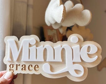 Hospital Name Sign | Baby Name Announcement Sign | Acrylic Name Sign | Baby Hospital Sign