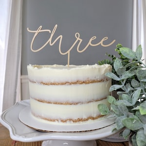 Three cake topper | Third Birthday Cake | 3rd Birthday Topper | 3 Cake Topper | Birthday Cake Topper | Boho Cake Topper | Rustic Cake Topper