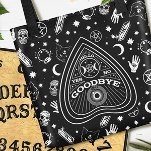 Witchy Vibes Spirit Ouija Board Planchette Tote Bag Gothic Purse Hand bag, book bag Handbag Occult
