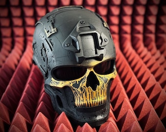 Casque GoldSkull super résistant * Toute peinture du casque fini est gratuite * Airsoft/Cosplay