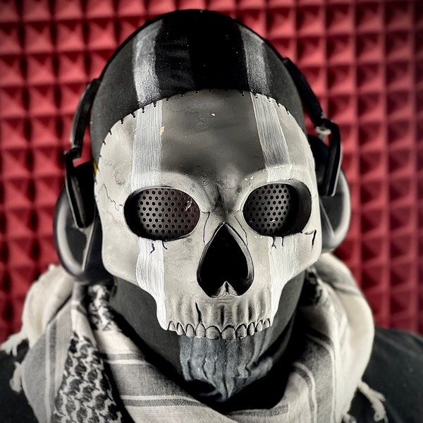 IN STOCK Super Durable Ghost Mask \ Eye protection with metal mesh or durable lens for Airsoft/Cosplay