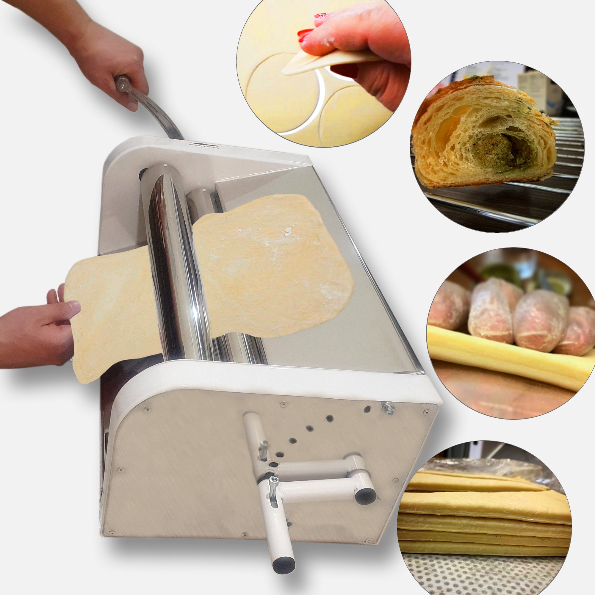 110V Electric Pizza Dough Roller Sheeter Pastry Press Cake Bread Making  Machine