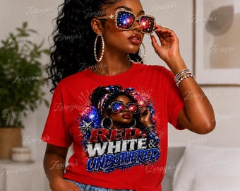 Red, White, and Unbothered PNG