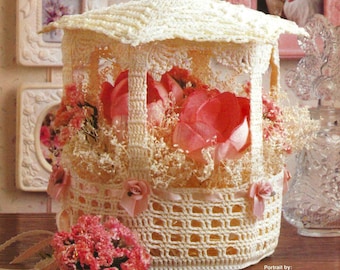 Patrón de crochet de cenador, Patrón de crochet vintage de los años 80, Ganchillo vintage, Lindo crochet vintage de encaje