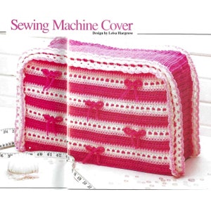 Vintage 1980s Crochet Pattern, Sewing Machine Cover Crochet Pattern, Valentines Day Crochet Patterns